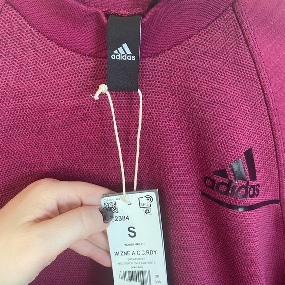 Adidas Women's Z.N.E Athletics Crew Cold.RDY, Power Berry, - Picture 11 of 15